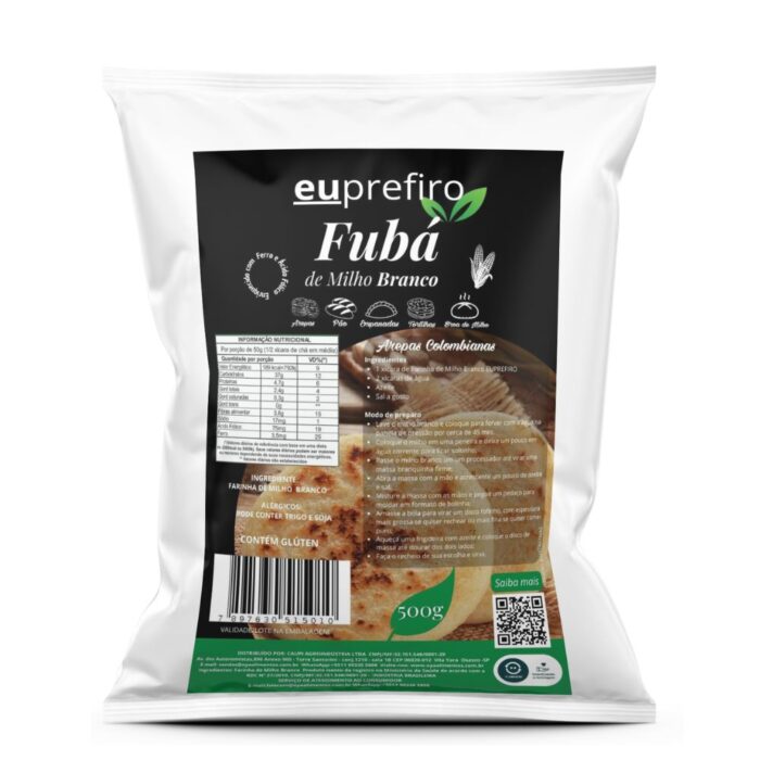 Fubá de Milho Branco 500g - Euprefiro: Alimento versátil e nutritivo